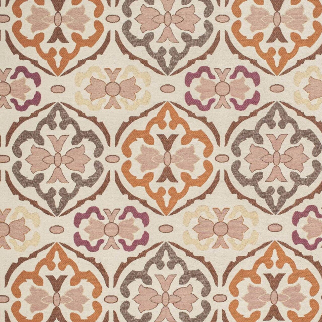 Garden - Orange Rust,purple Abstract Geometric Upholstery Fabric 54 Inches"